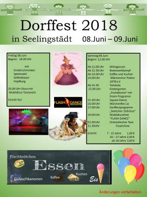 Dorffest in Seelingstädt am 8.und 9. Juni 2018