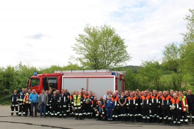 Foto zur Meldung: Traditionelle Gemeinschaftsübung der vier Feuerwehren der Gemeinde am 1. Mai 2018