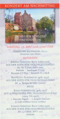 Vorschaubild zur Meldung: Konzert am Nachmittag im Freyensteiner Schloss