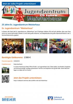 Crowdfundingprojekt für Ev. Jugendzentrum "Meisterhaus" startet