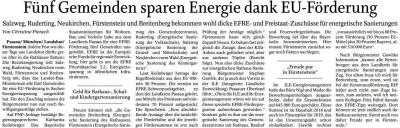 Fünf Gemeinden sparen Energie dank EU-Förderung