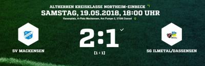 Fußball: Altherren gewinnen 2:1 gegen Ilmetal/Dassensen