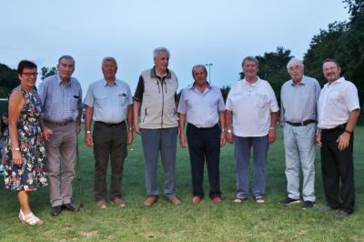 Die geehrten Gründungsmitglieder: Fritz Pfingstl, Hermann Barthuber, Helmut Köberl, Michael Madl, Herbert Holzmaier, Konrad Maurer