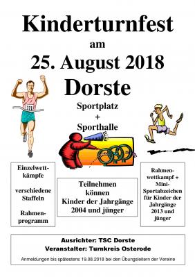 Kinderturnfest am 25.08.2018 in Dorste (Turnkreis)