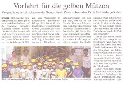 Foto zur Meldung: Gelbe Basecaps für unsere 1. Klassen vom Autohaus Hildesheim