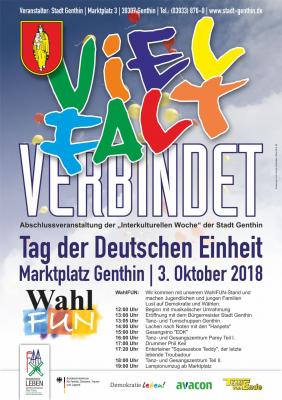 Fest zum „Tag der Deutschen Einheit“ am 3. Oktober 2018 als Abschluss der Interkulturellen Woche Genthin