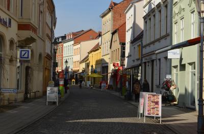 Stadt Perleberg, 2017 | Blick in die Einkaufsstraße Bäckerstraße