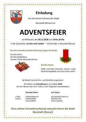 Adventsfeier der Senioren der Stadt Neustadt (Dosse)