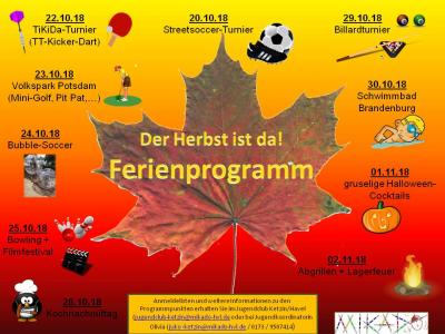 Ferienprogramm Herbstferien Jugendclub