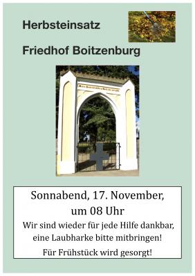Danke für den Friedhofseinsatz in Boitzenburg