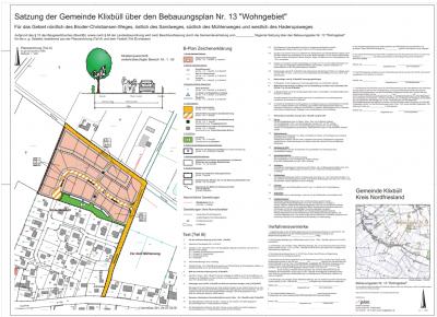 Info zum geplanten Neubaugebiet der Gemeinde Klixbüll (Bild vergrößern)