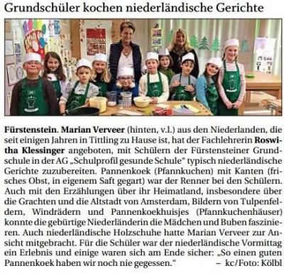 Grundschüler kochen niederländische Gerichte