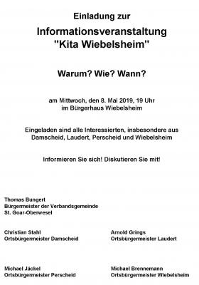Informationsveranstaltung "Kita Wiebelsheim" am 8. Mai