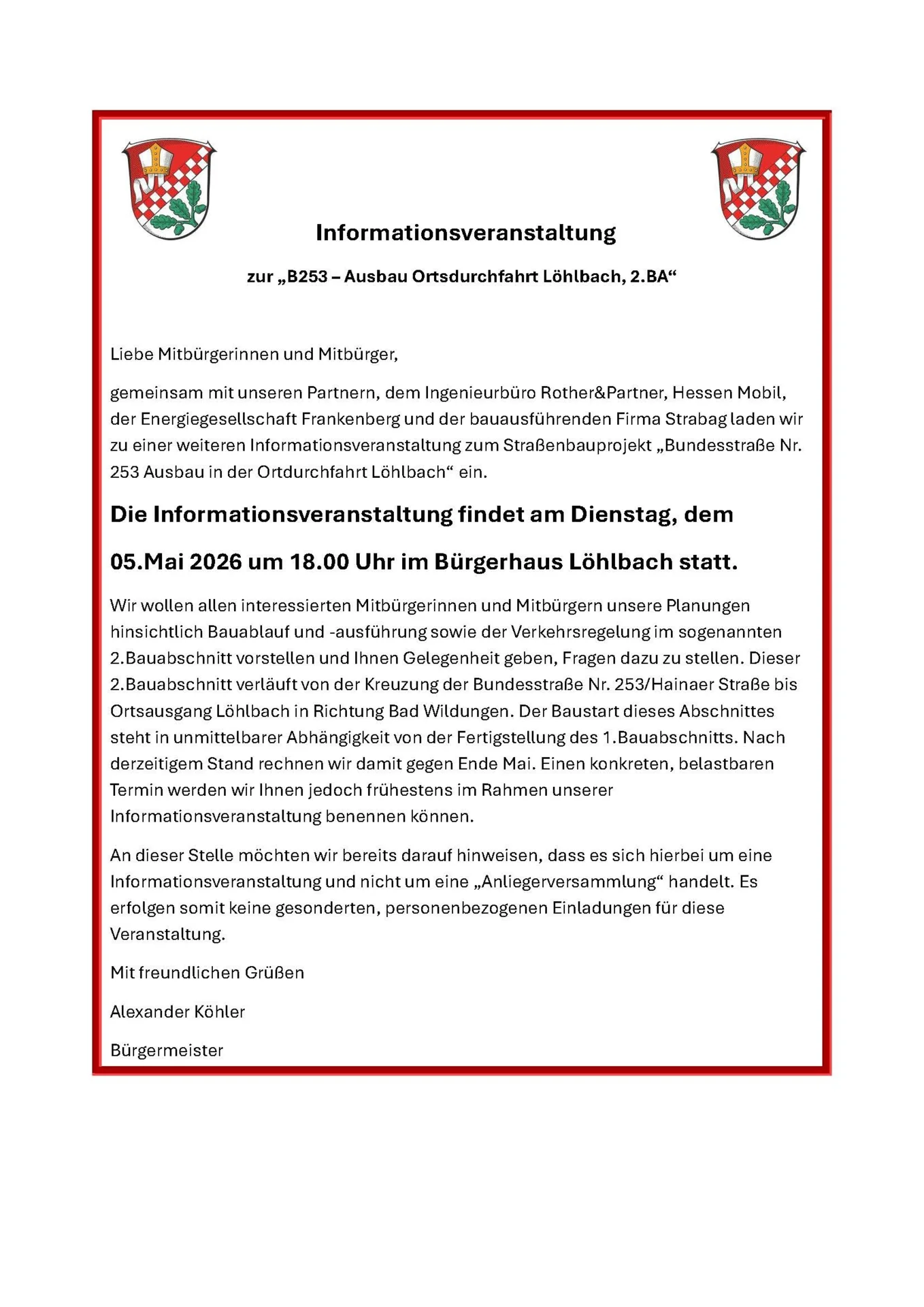 Infoveranstaltung Umbau B253, 2. BA