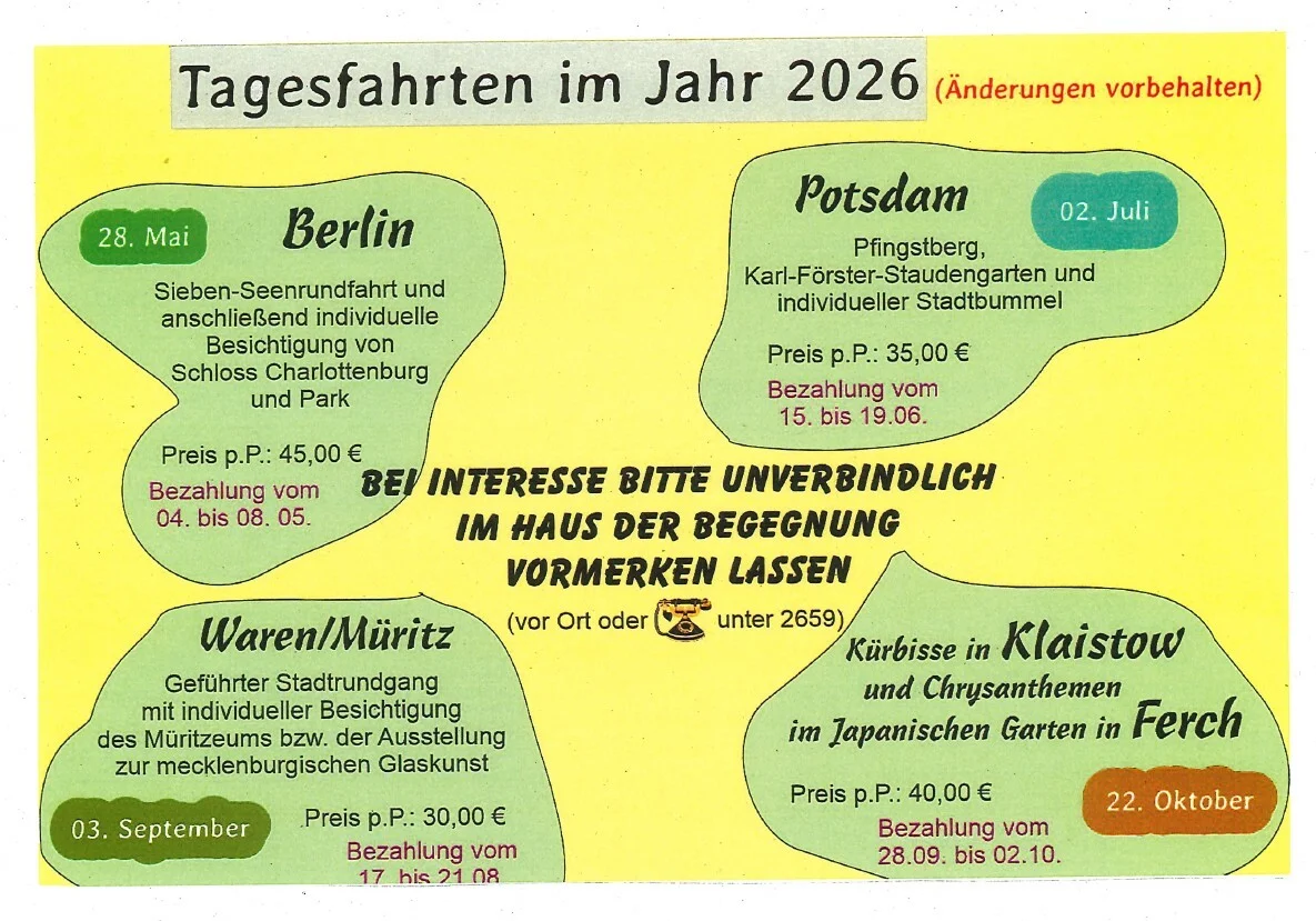 Tagesfahrten 2026