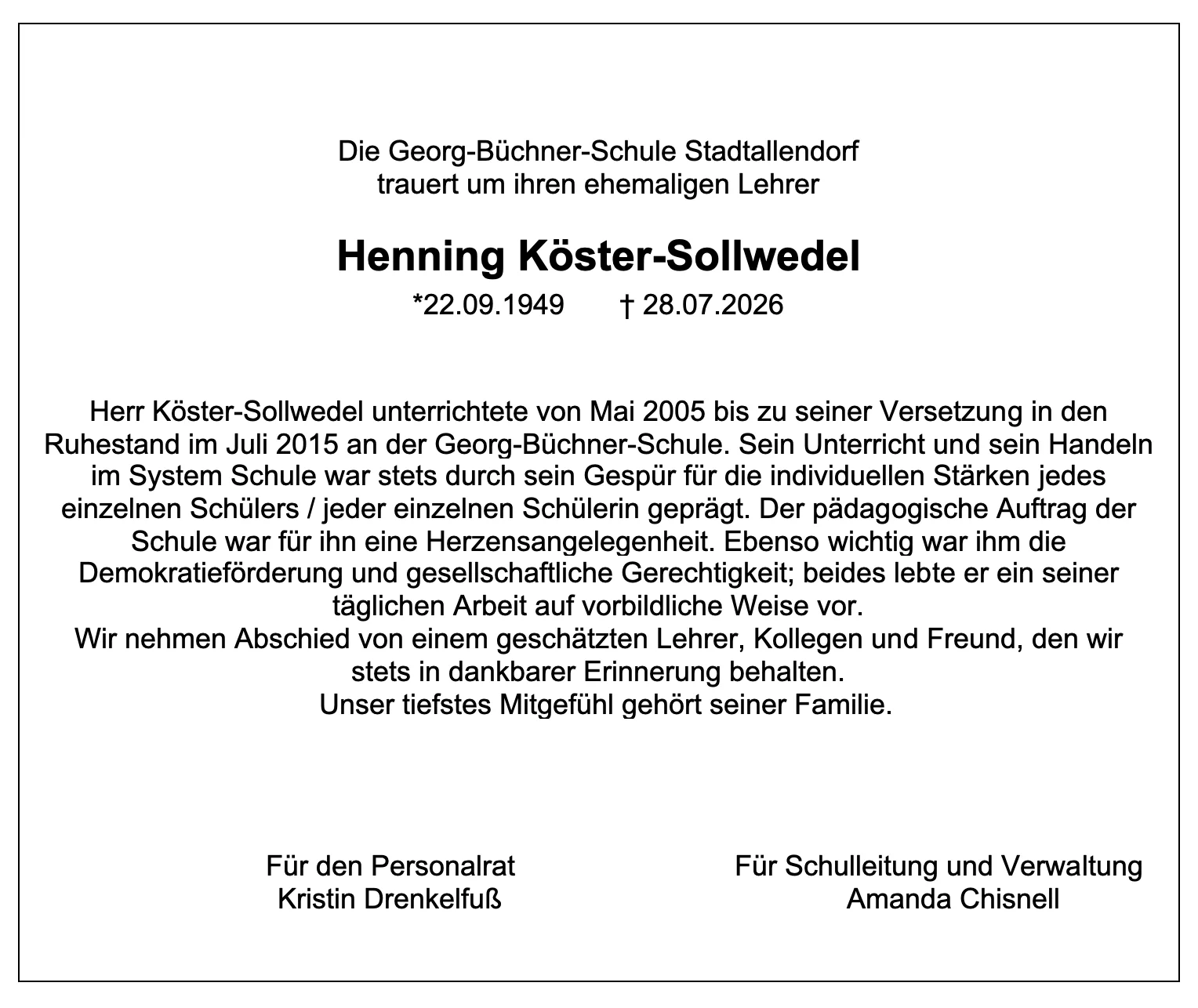 Traueranzeige