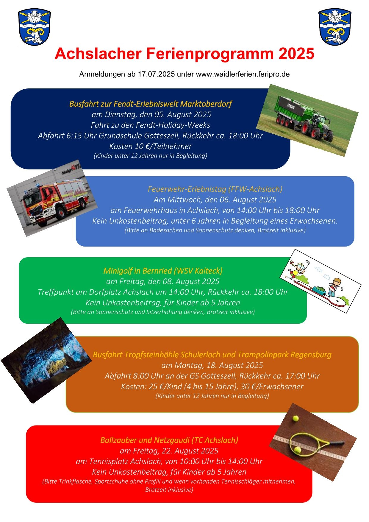 Achslacher Ferienprogramm 2025 Flyer-1