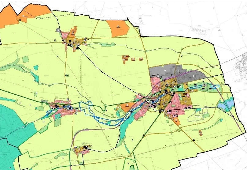 Teil A von insgesamt drei Teilplänen des Flächennutzungsplanes der Stadt Querfurt