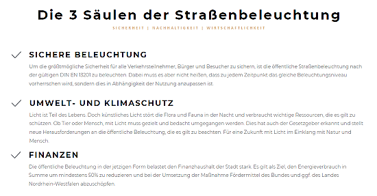 Die 3 Säulen der Straßenbeleuchtung