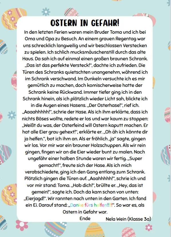 Eine Fantasiegeschichte aus der dritten Klasse