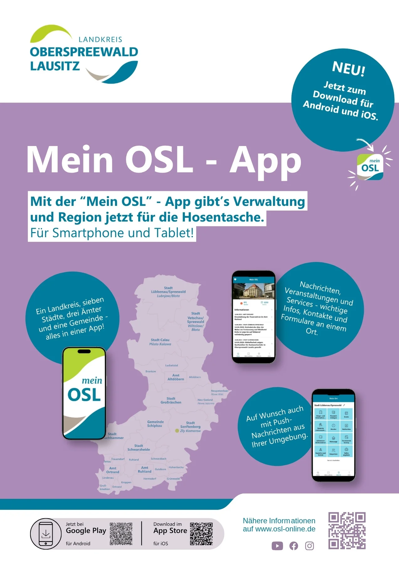 Plakat zur „Mein OSL“-App (Quelle: LK OSL)