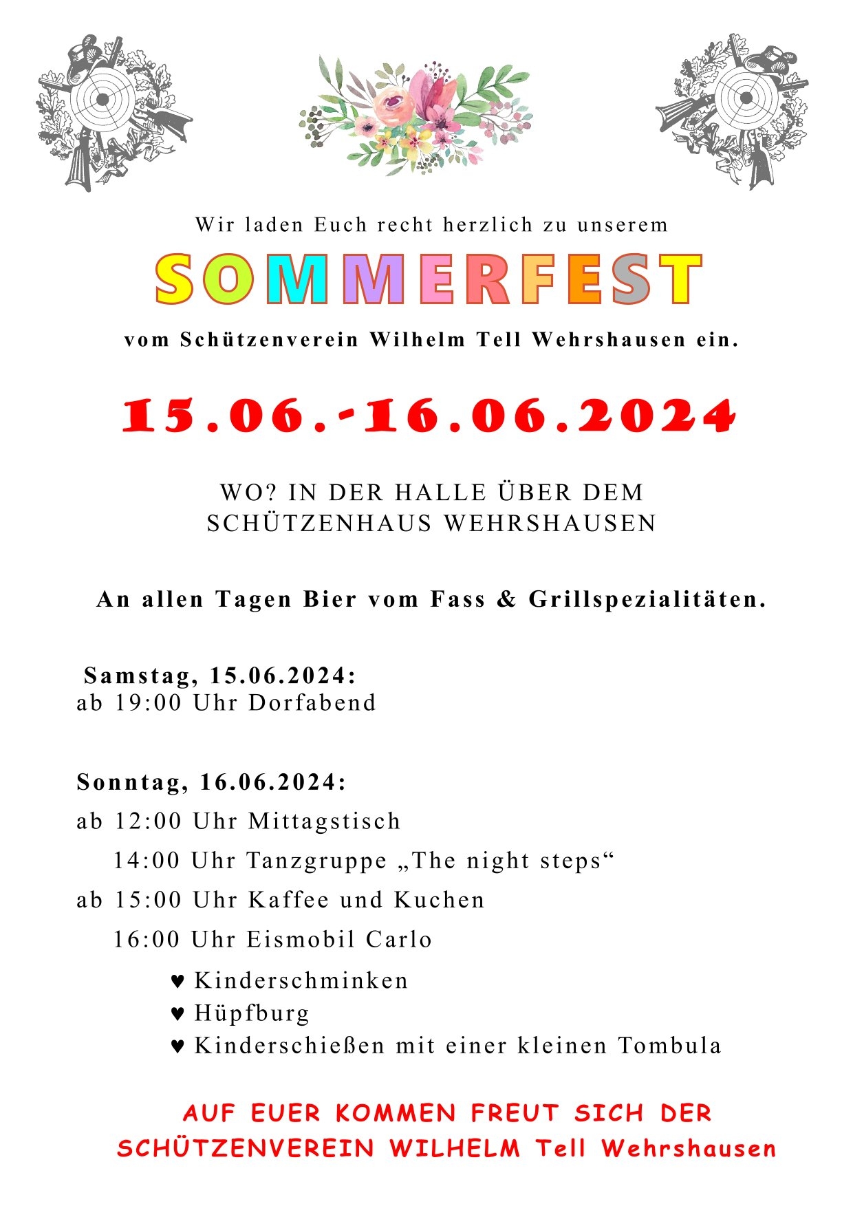 Sommerfest des Schützenvereins Wilhelm Tell Wehrshausen