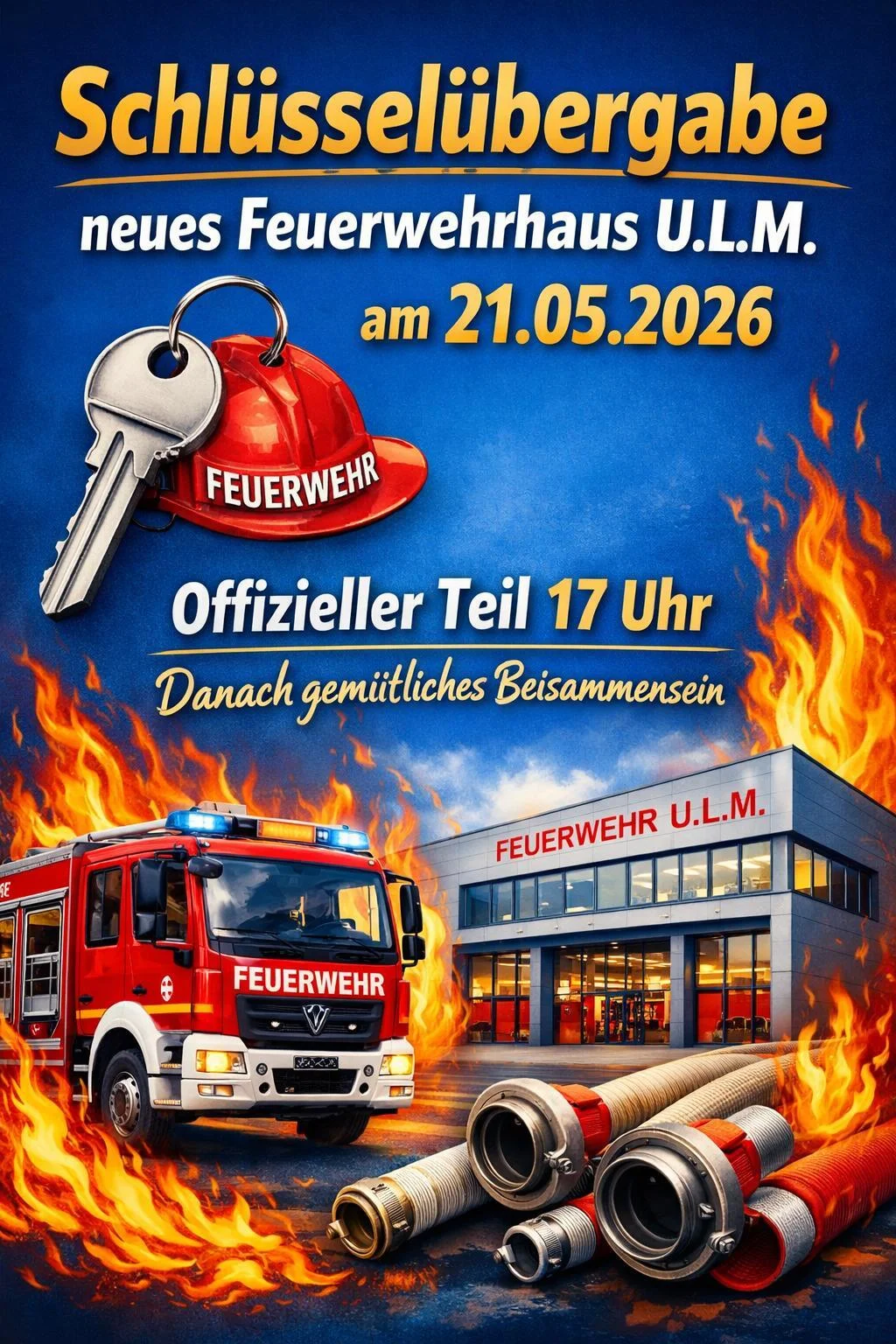 Schlüsselübergabe neues Feuerwehrhaus U.L.M.