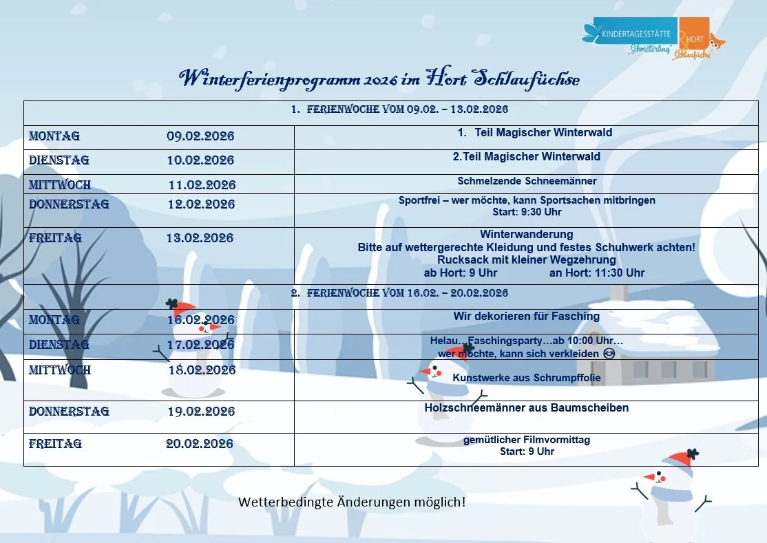 Winterferien 2026