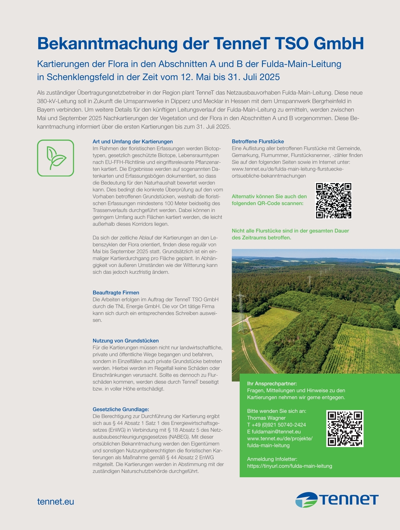 Bekanntmachung der TenneT TSO GmbH - Seite 1