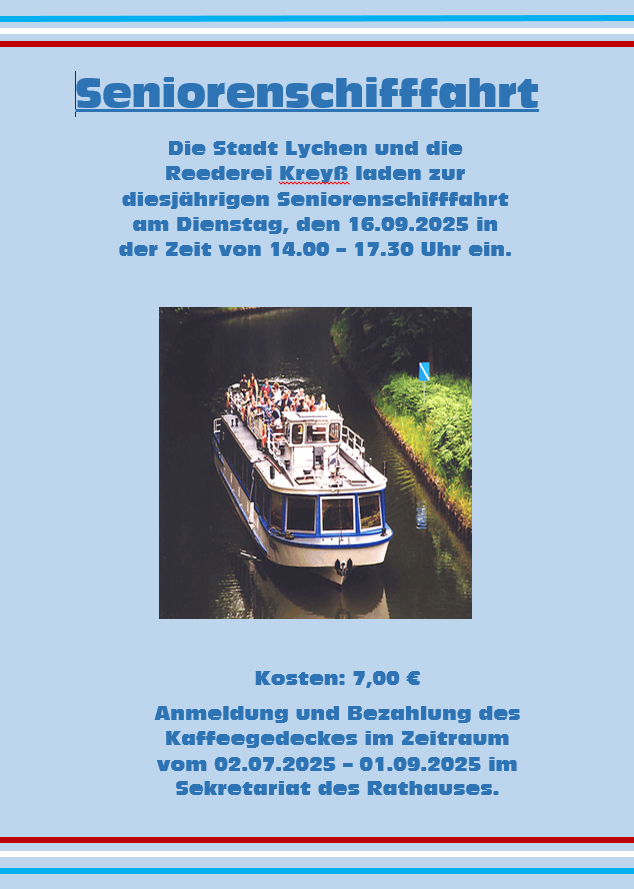 Seniorenschifffahrt am 16.09.2025