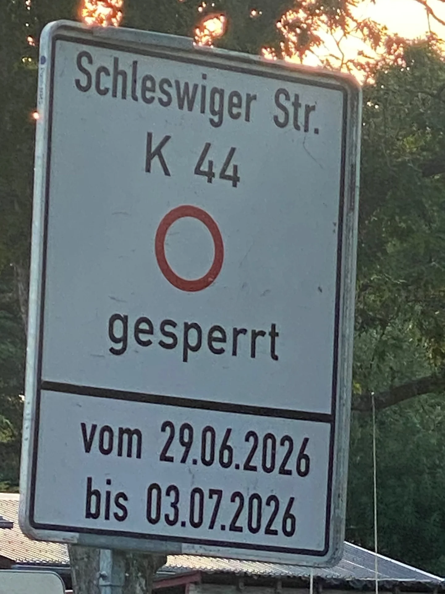 Strassensperrung Stenderupau