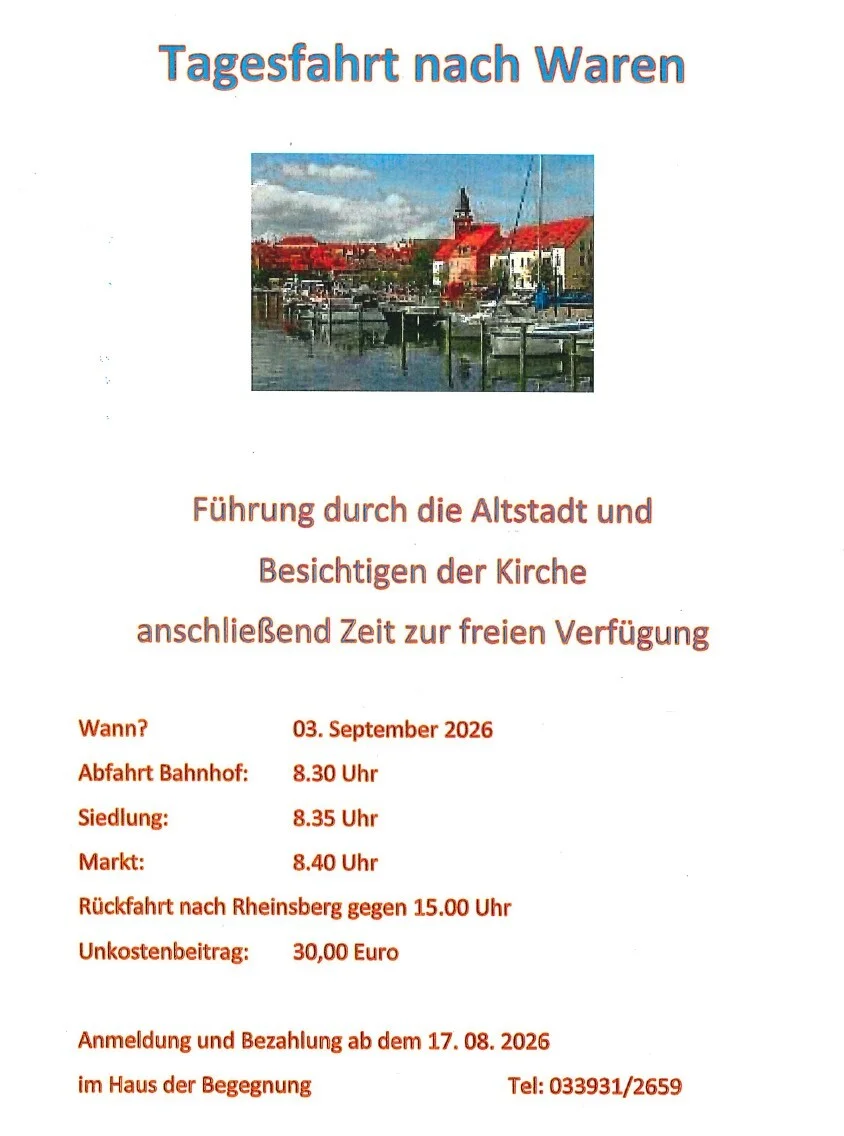 Tagesfahrt nach Waren
