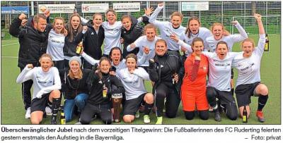 Vorschaubild zur Meldung: Rudertinger Frauen krönen überragende Saison mit dem Bayernlige-Aufstieg