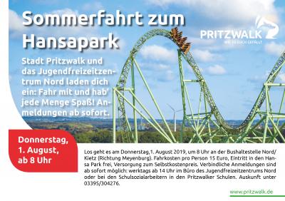 Anmeldungen für die Sommerfahrt zum Hansa Park sind ab sofort möglich.