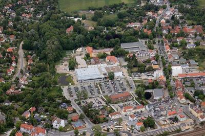 Unser Bild zeigt das Falkenseer Zentrum aus der Luft.