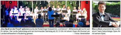 Vorschaubild zur Meldung: Gospelchor "Lichtstrom" feiert 20. Geburtstag