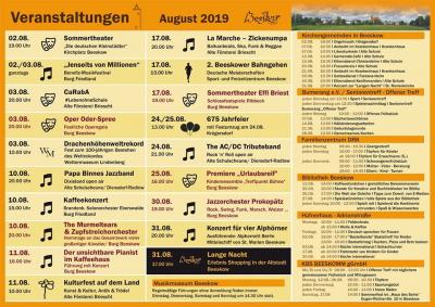 Vorschaubild : Veranstaltungskalender August 2019