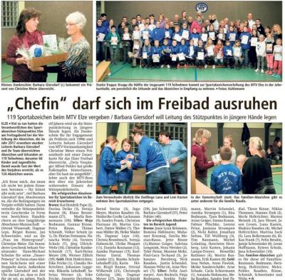Auszug aus der Leine-Deister-Zeitung vom 29.01.2018