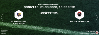 Meldung: Fußball: Spielabsage Sonnewalde - ESV Lok