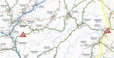 Kurzzeitige Sperrung - Verkehrliche Einschränkungen Ortenberg und Kefenrod (Bild vergrößern)