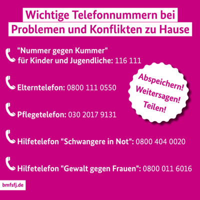 Vorschaubild zur Meldung: Wichtige Telefonnummern für Probleme zu Hause