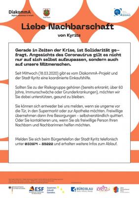 Vorschaubild zur Meldung: Gesund bleiben - Hilfen gebe und nehmen von Kyritzern für Kyritzer