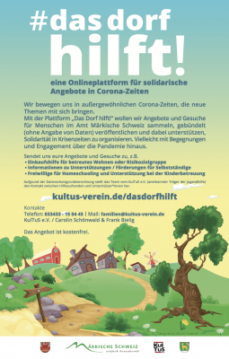 Plakat zur Aktion- #dasdorfhilft!
