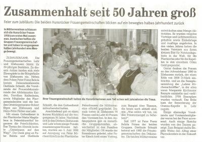 50 Jahre Frauengemeinschaften Zilshausen-Lahr