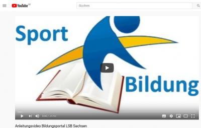 Foto zur Meldung: Anleitungsvideo zur Nutzung des Bildungsportals des LSB Sachsen