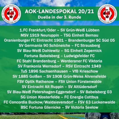 Das sind die Landespokal-Duelle in Runde 3
