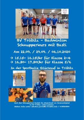 Vorschaubild zur Meldung: Schnuppertraining beim Badmintonverein Tröbitz