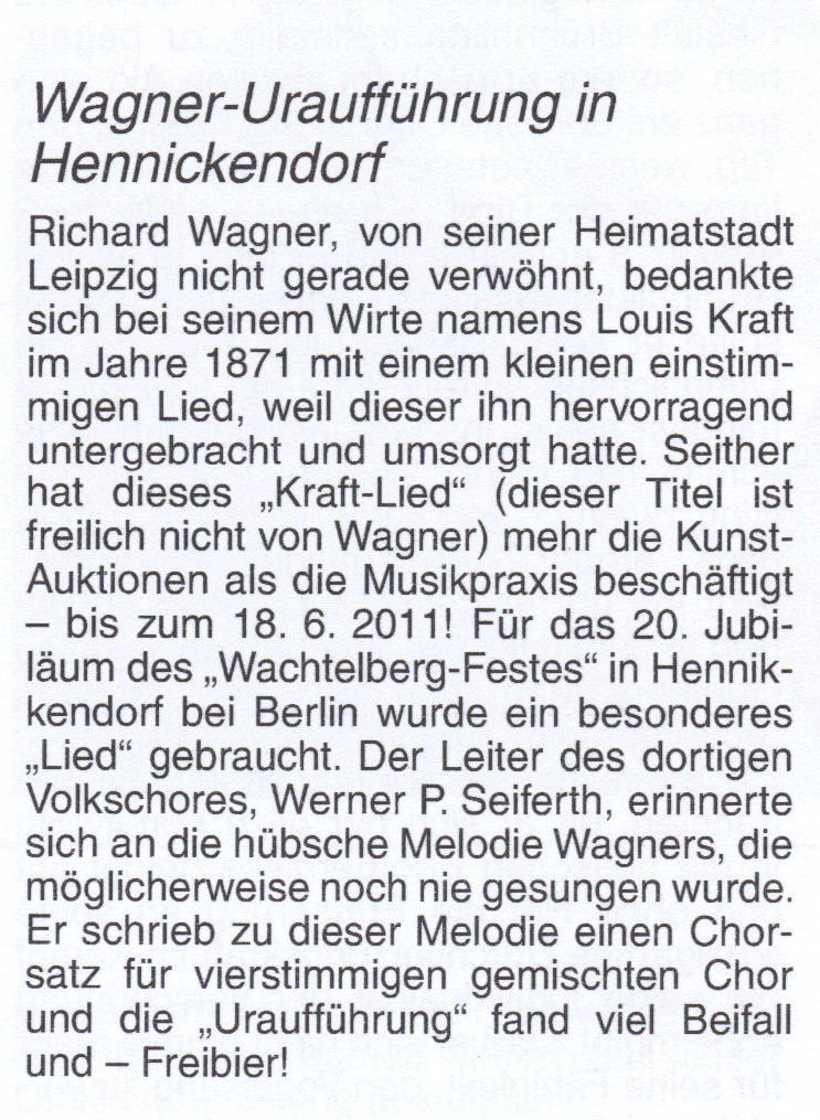 Aus der Mitteilung der deutschen Richard Wagner Gesellschaft Nr.64 Juli 2011 05.09.2011 14;25;31