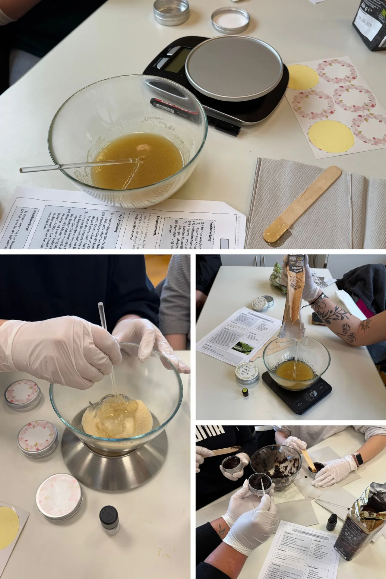 Naturkosmetikherstellung der Krankpflegehelfer