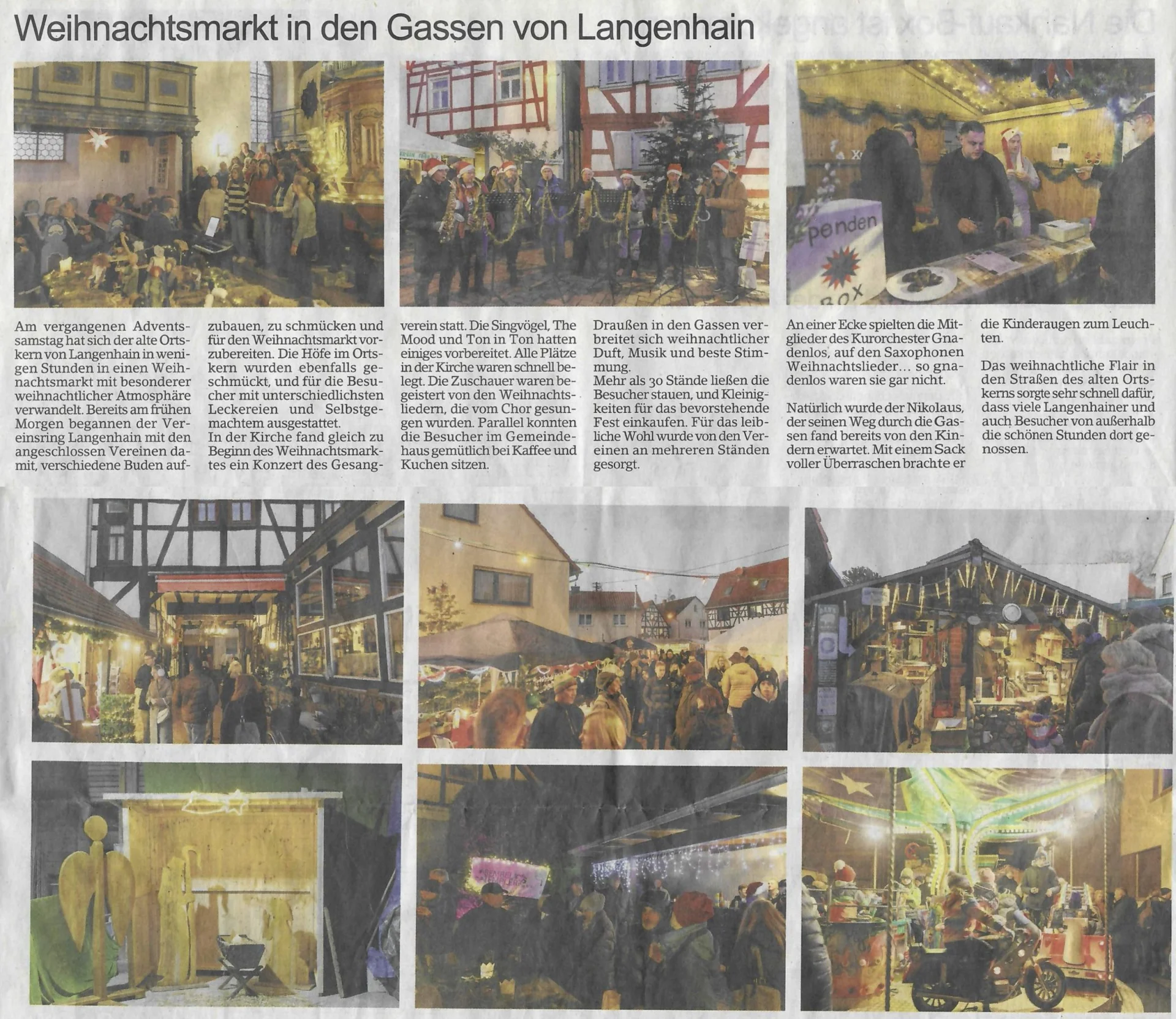 Weihnachtsmarkt in den Gassen von Langenhain